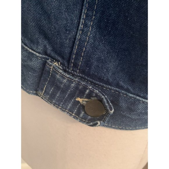 Vintage CHIC Denim Vest Medium Women Blue Cotton Jean USA Hipster 90s Y2K M - Picture 5 of 9
